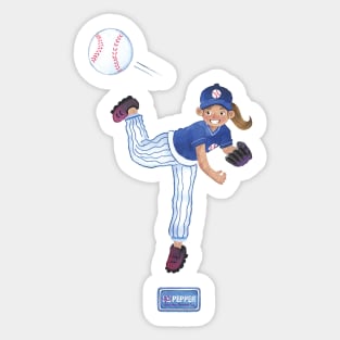 Yes Pepper - Baseball Girl Abby Throwing Sticker